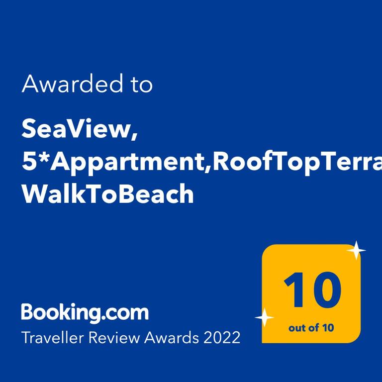 SeaView, 5*Appartment,RoofTopTerrace, WalkToBeach room 1